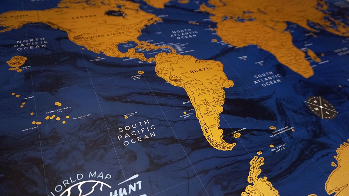 Gold Coated Scratch Map